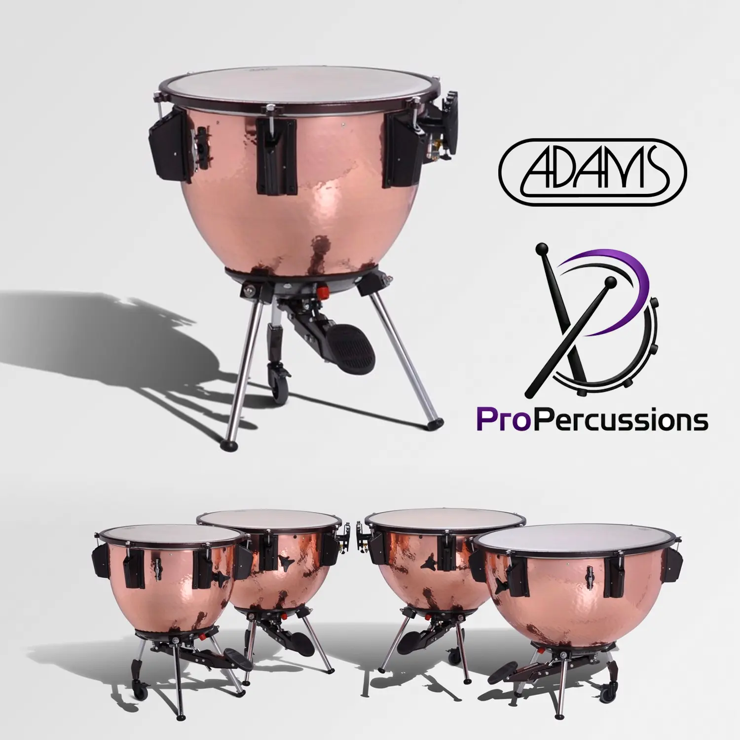 Timbales ADAMS 32" – Série UNIVERSAL Cuivre martelé | Avec accordeur fin