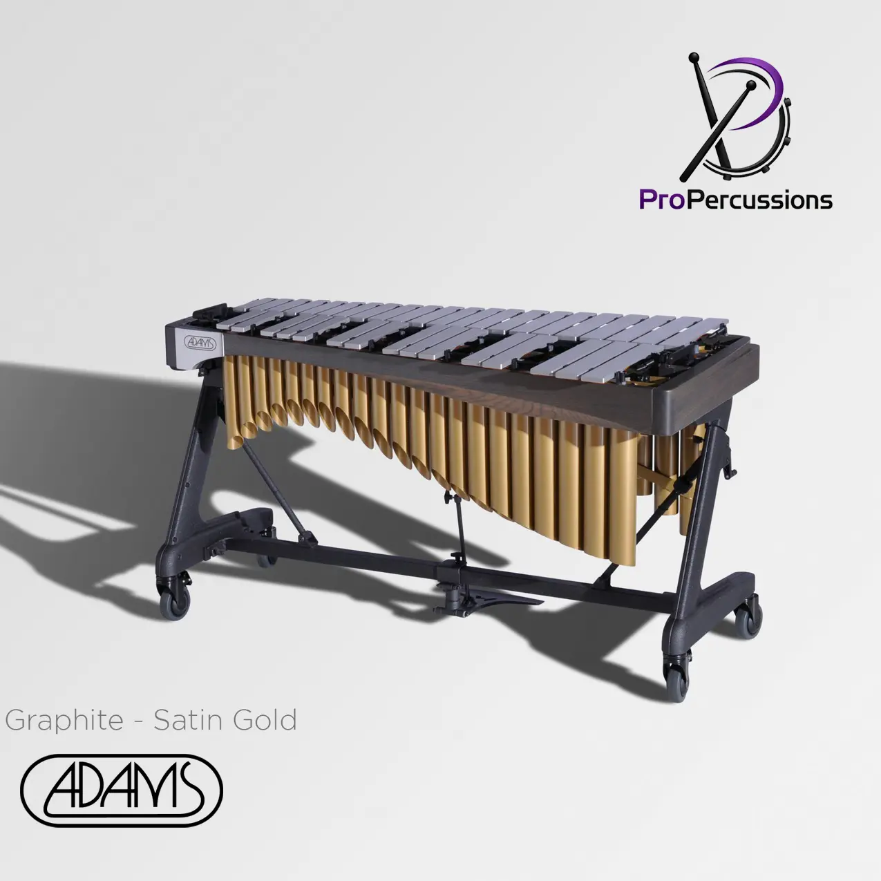 Vibraphone ADAMS 3.0 oct – Série ALPHA | Graphite - Satin gold - Clavier : argent