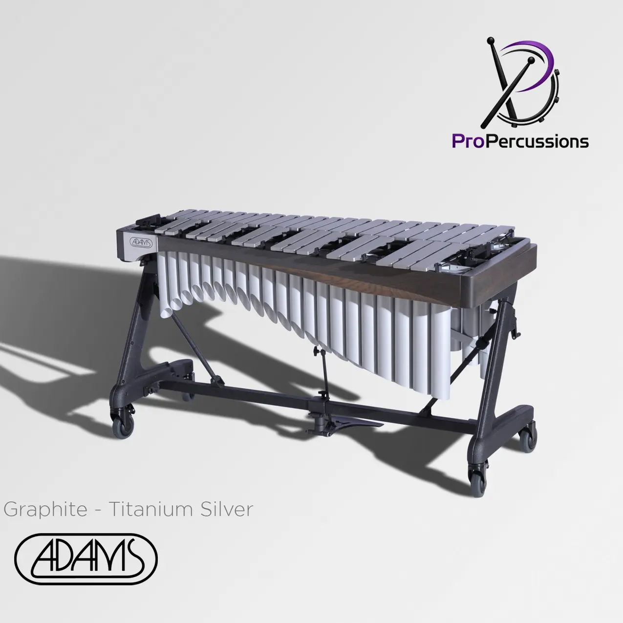 Vibraphone ADAMS 3.0 oct – Série ALPHA | Graphite - Titanium Silver - Clavier : argent