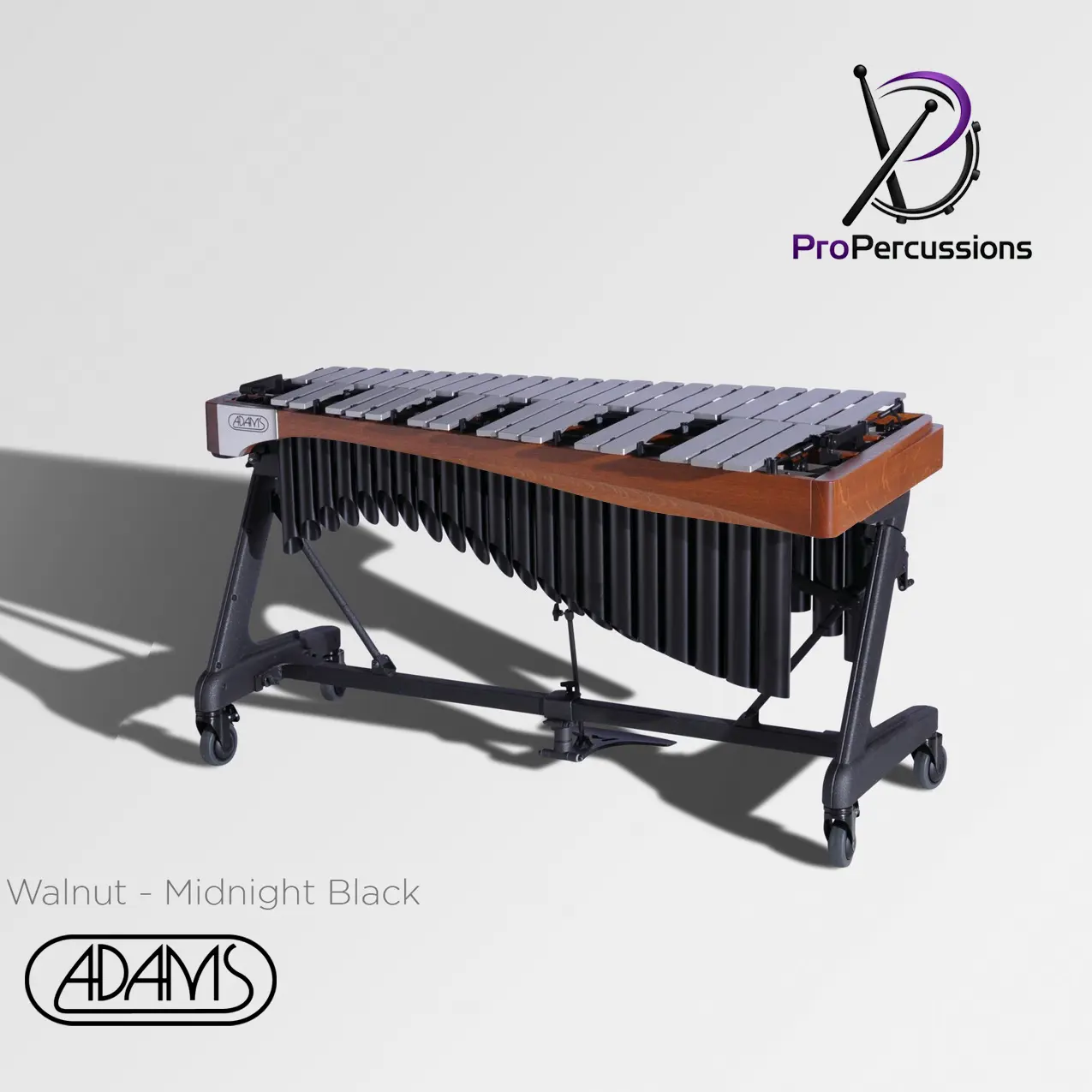 Vibraphone ADAMS 3.5 oct – Série ALPHA | Walnut - Midnight Black - Clavier : argent