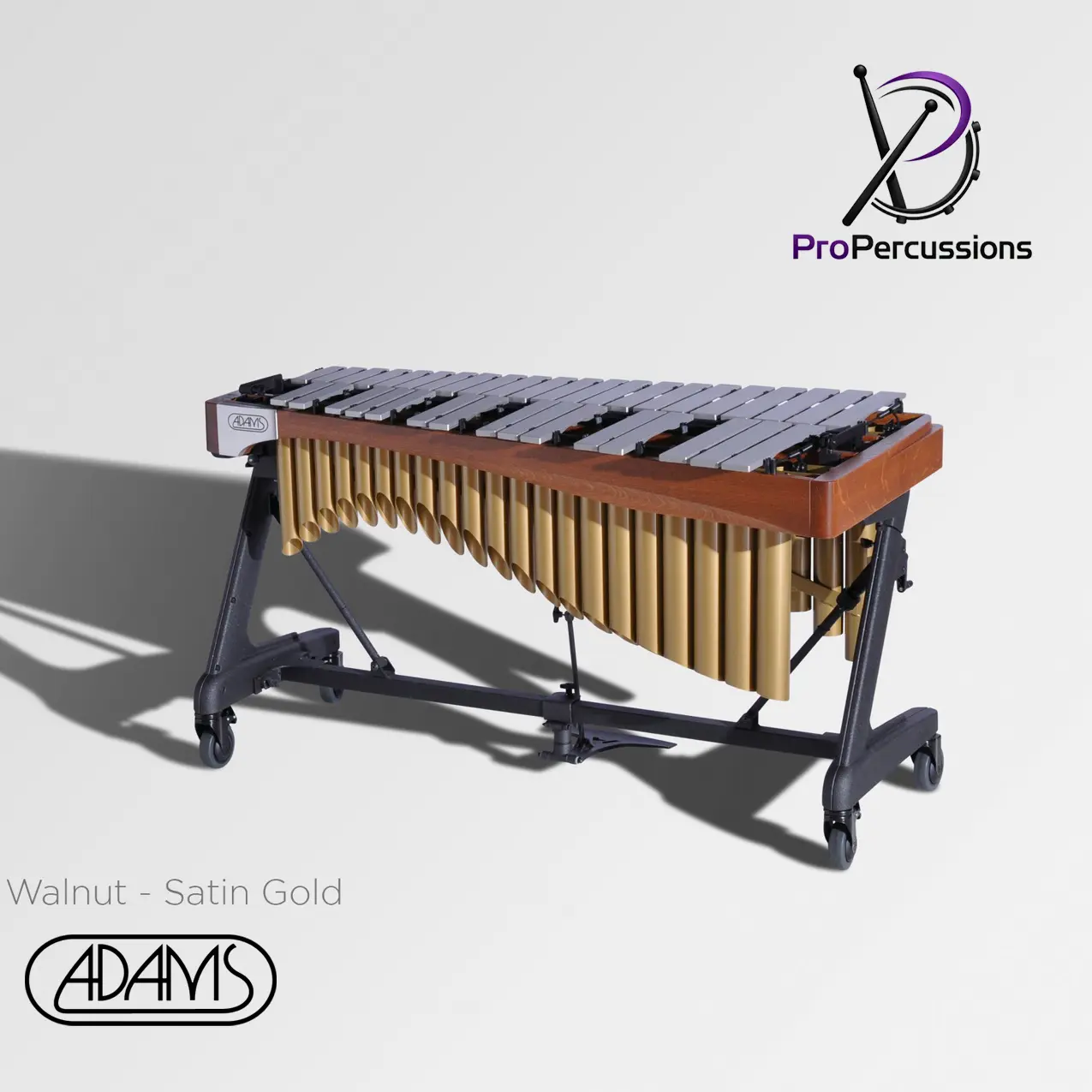 Vibraphone ADAMS 3.5 oct – Série ALPHA | Walnut - Satin Gold - Clavier : argent