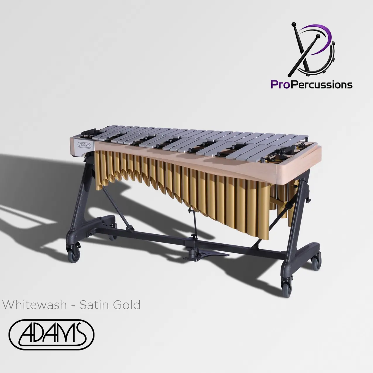 Vibraphone ADAMS 3.0 oct – Série ALPHA | Whitewash - Satin Gold - Clavier : argent