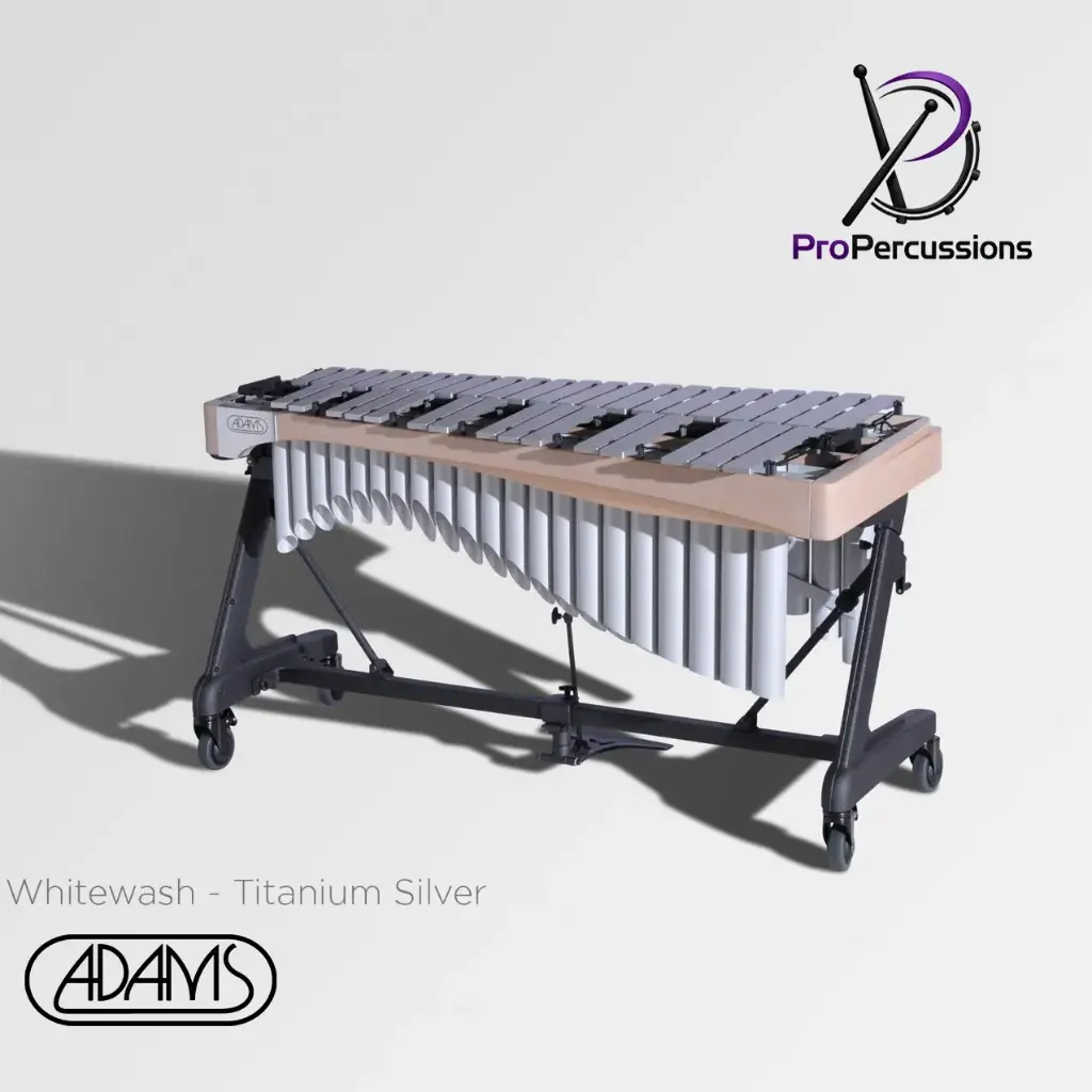 Vibraphone ADAMS 3.5 oct – Série ALPHA | Whitewash - Titanium Silver - Clavier : argent