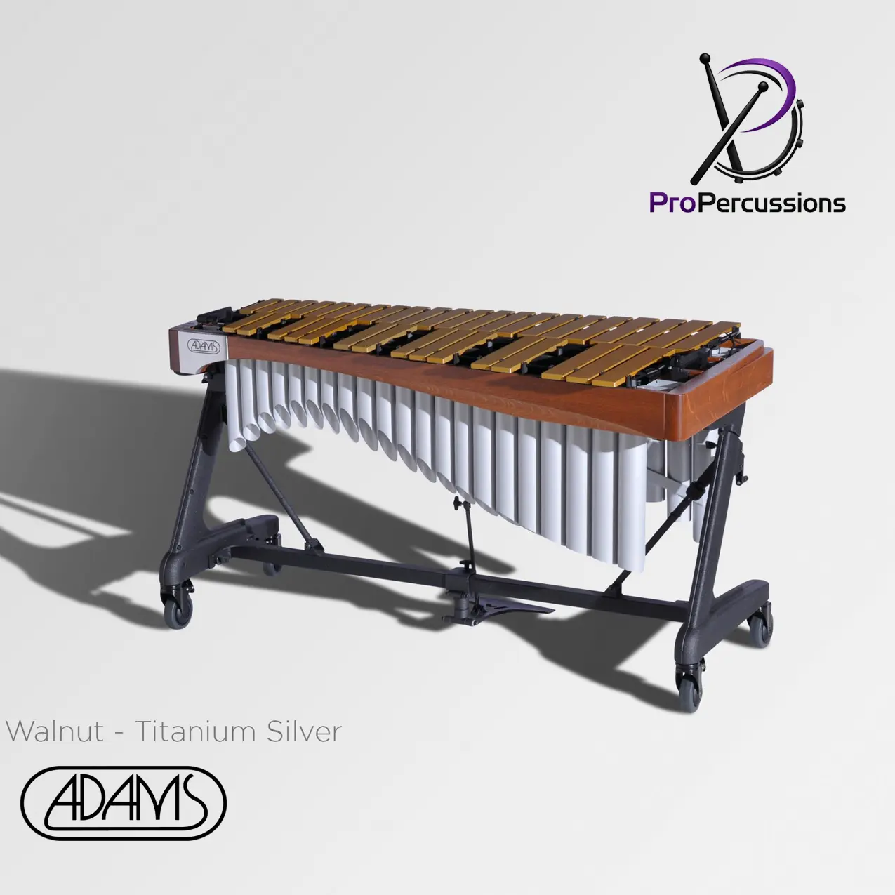 Vibraphone ADAMS 3.5 oct – Série ALPHA | Walnut - Titanium Silver - Clavier : or