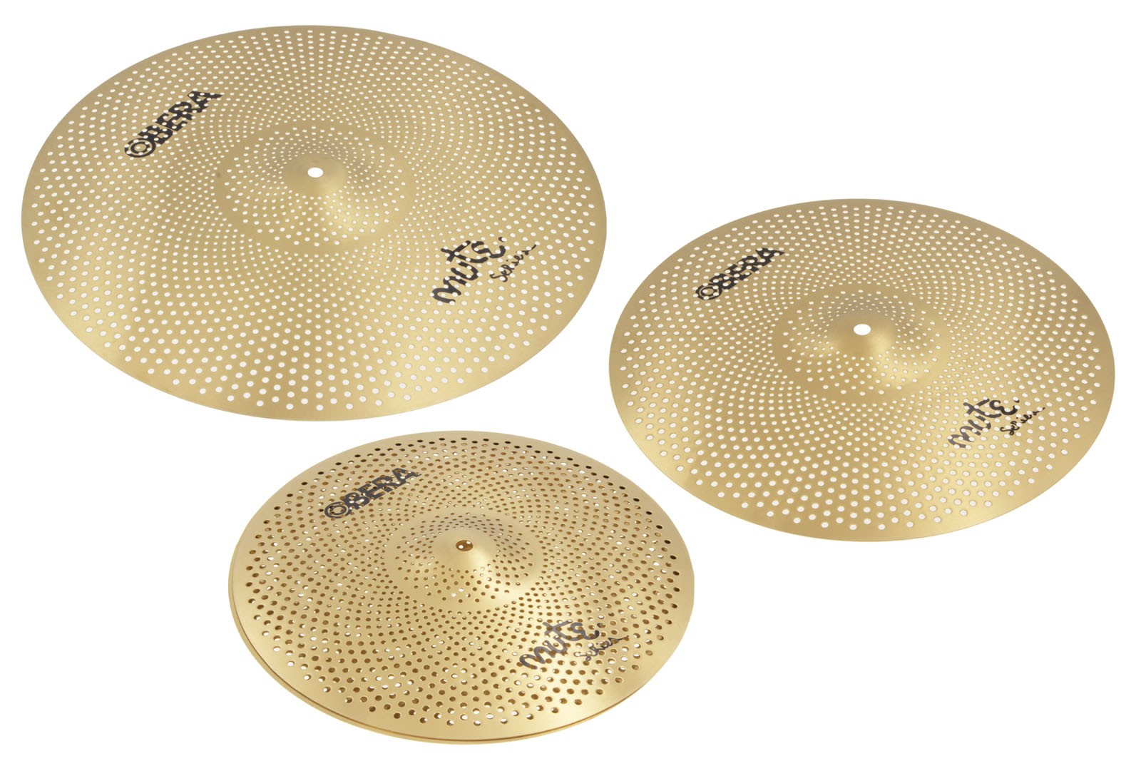 Pack 3 Cymbales Silencieuses Mute - 14/16/20 - Finition Brass | OBERA