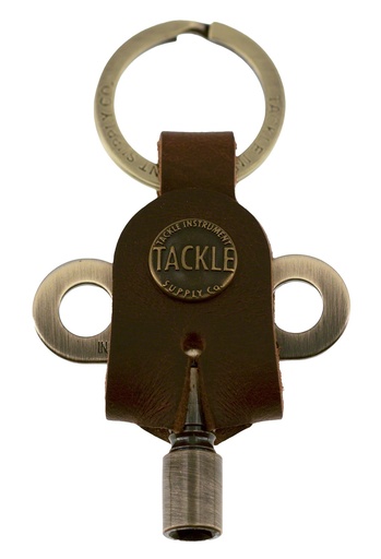 [TKL-TKDK-AB] Clé accordage Timekeepers + Porte clé cuir - Antique Brass