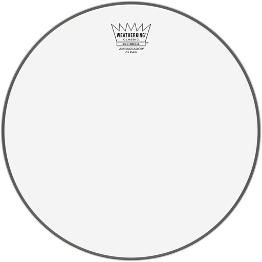 [CL-0312-BA] Peau de frappe Ambassador transparente de 12" pour batterie vintage ou personnalisée (Classic Fit)