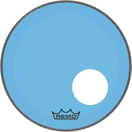[P3-1318-CT-BUOH] Peau Powerstroke 3 Colortone pour grosse caisse, bleu, 18", avec trou décentré de 5"