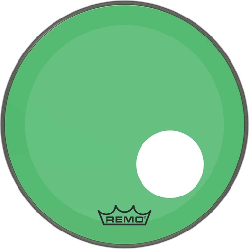 [P3-1318-CT-GNOH] Peau de Powerstroke 3 Colortone pour grosse caisse, vert, 18", avec trou décentré de 5"