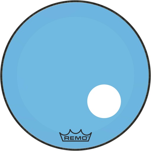 [P3-1322-CT-BUOH] Peau Powerstroke 3 Colortone pour grosse caisse, bleu, 22", avec trou décentré de 5"