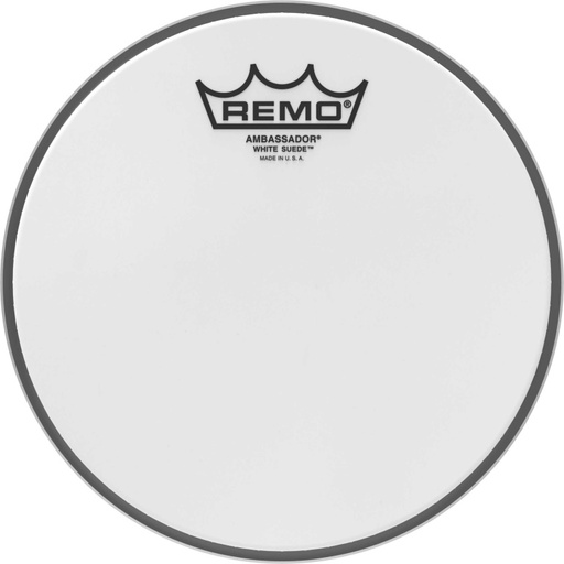 [BA-0808-WS] Peau White Suede Ambassador 08" pour Tom