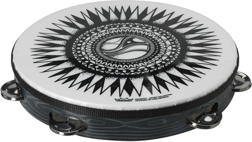 [TA-9110-88-AB03] Tambourin pré-accordé Artbeat de 10" avec peau Skyndeep, antique black, new sun
