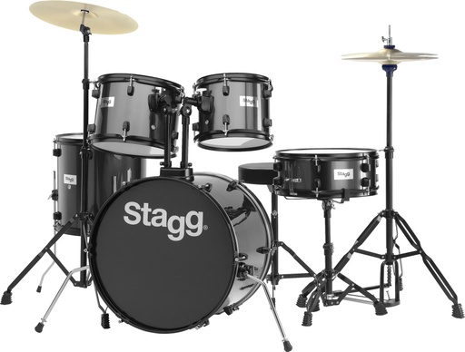 [TIM120B BK] Batterie 20" Standard, 5 fûts en tilleul (6-plis) + hardware & cymbales