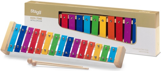 [META-K15 RB] Métallophone avec 15 lames de différentes couleurs et deux mailloches