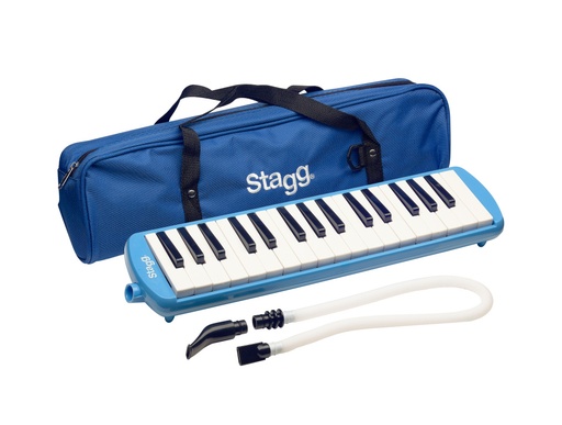 [MELOSTA32 BL] Mélodica bleu en plastique, 32 touches, housse bleue