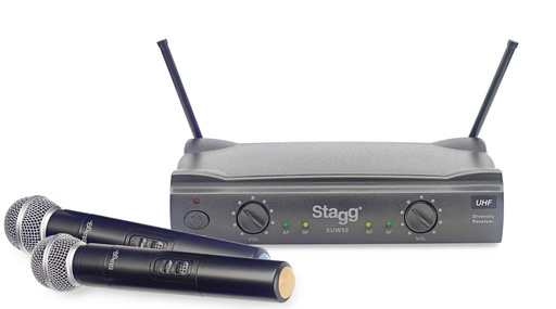 [SUW 50 MM EG EU] Système de microphones à main sans fil UHF true diversity 2 canaux