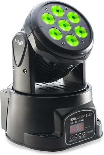 [SLI MHW HB10-0] Projecteur lyre HeadBanger 10 équipé de 7 LED RGBW (4 en 1) de 10 watts