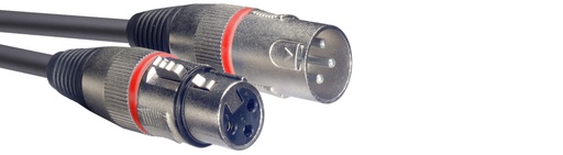 [SMC3 RD] Câble de microphone XLR/XLR (m/f), 3 m, anneau rouge