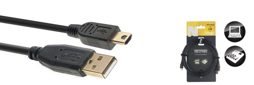 [NCC3UAUNA] Câble USB 2.0, Série N - mini USB A mâle / USB A mâle