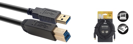 [NCC5U3AU3B] Câble USB 3.0, Série N - USB A mâle / USB B mâle