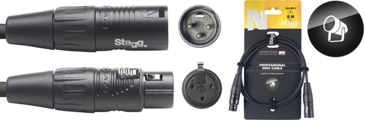 [NDX5R-3] Câble DMX, XLR/XLR (m/f) (3 broches), 5 m, N-series