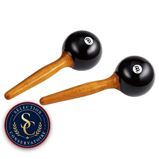 [PM1BK] MARACAS MEINL RONDS PLASTIQUE NOIR