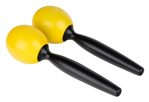 [NINO575Y] MARACAS NINO PLASTIQUE RONDS MED JAUNE