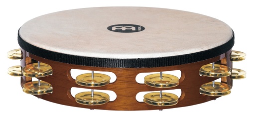 [TAH2B-AB] Tambour de basque | Tambourin MEINL Peau de chèvre - 2 rangées de cymbalettes laiton