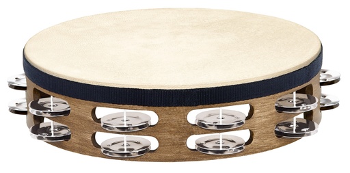 [TAH2WB] Tambour de basque | Tambourin MEINL Peau de chèvre - 2 rangées de cymbalettes acier