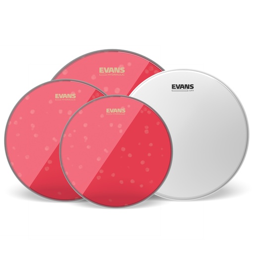 [EPP-HRUV1-S] EVANS Hydraulic Red Standard Pack (12", 13", 16") with 14" UV1 Coated Snare Batter