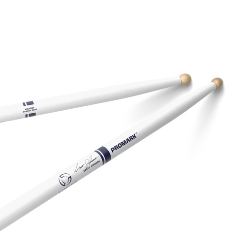 [TXDC17W-WHITE] ProMark Scott Johnson Painted White Hickory Drumstick, Wood Tip