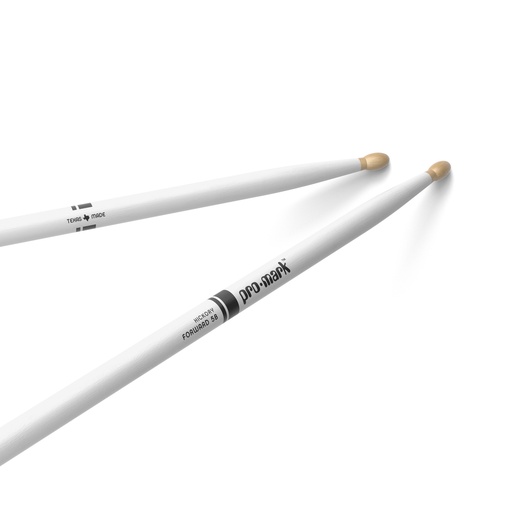 [TX5BW-WHITE] ProMark Classic Forward 5B Painted White Hickory Drumstick, Oval Wood Tip
