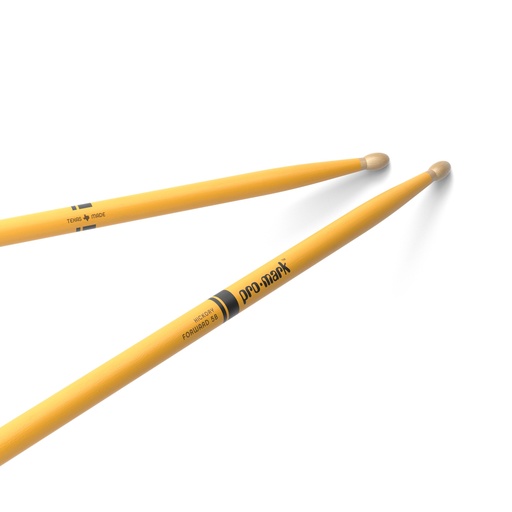 [TX5BW-YELLOW] ProMark Classic Forward 5B Painted Yellow Hickory Drumstick, Oval Wood Tip