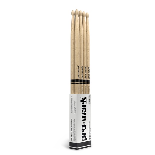 [PW5BW-4P] ProMark Classic Attack 5B Shira Kashi Oak Drumstick, Oval Wood Tip, 4-Pack