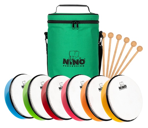 [NINOSET45] SET 6 TAMBOURINS 8" NINO AVEC HOUSSE
