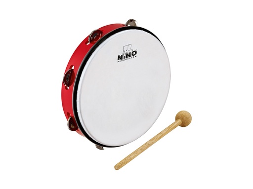 [NINO24R] TAMBOURIN NINO ABS 8" +CYMB, ROUGE