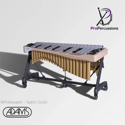 [VAWA35S-33] Vibraphone ADAMS 3.0 oct – Série ALPHA | Whitewash - Satin Gold - Clavier : argent
