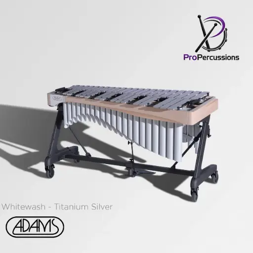 [VAWA40S-34] Vibraphone ADAMS 4.0 oct – Série ALPHA | Whitewash - Titanium Silver - Clavier : argent